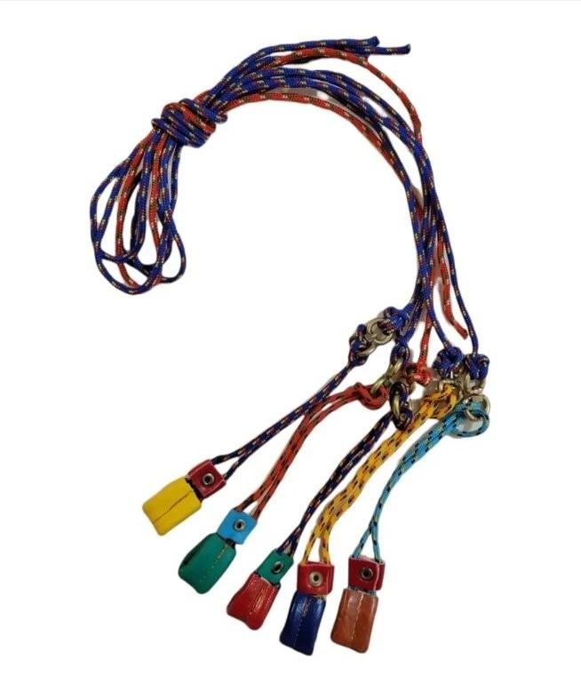 Amarrodores Tejidas Tie Cords For Rooster 5 Pcs Gallo Fino Colorful Rope Ties with Vibrant Ends for Animals