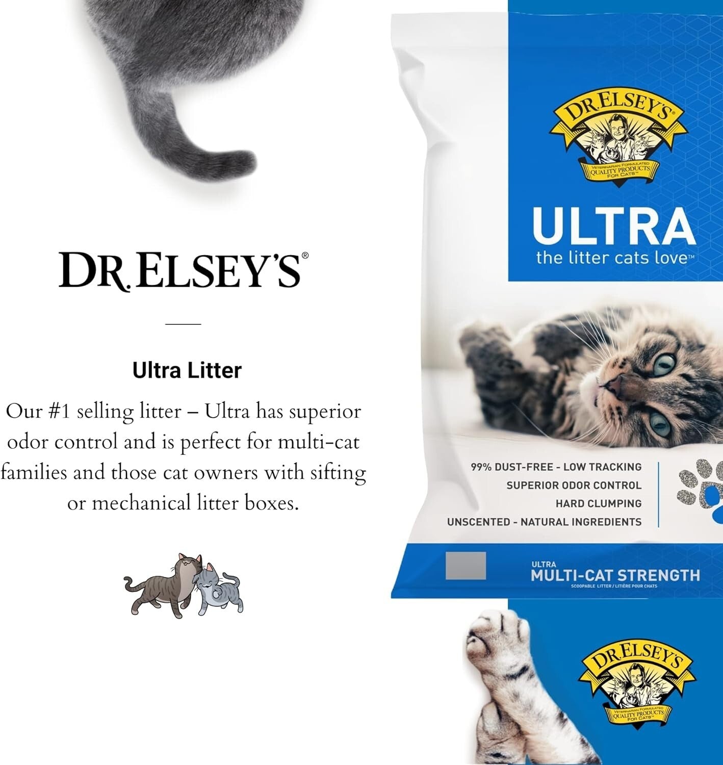 Premium Clumping Cat Litter Ultra - 99.9% Dust Free Low Tracking Hard Clumpi