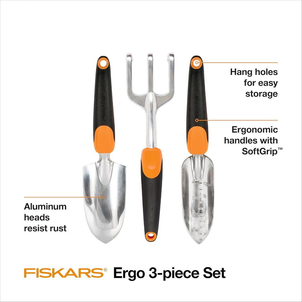 Gardening Tool Set 3 Pack Includes Rust Resistant Trowel Transplanter and Cul
