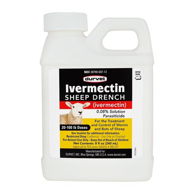 New 2Pack Durvet Sheep Drench Dewormer Wormer 8 fl oz 240ml