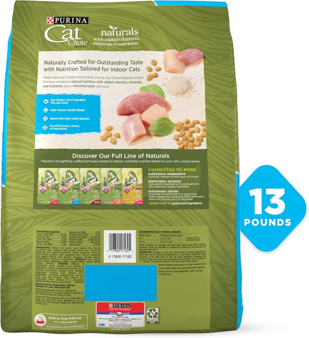 Cat Chow Hairball, Healthy Weight, Indoor, Natural Dry Cat Food, Naturals Indoor