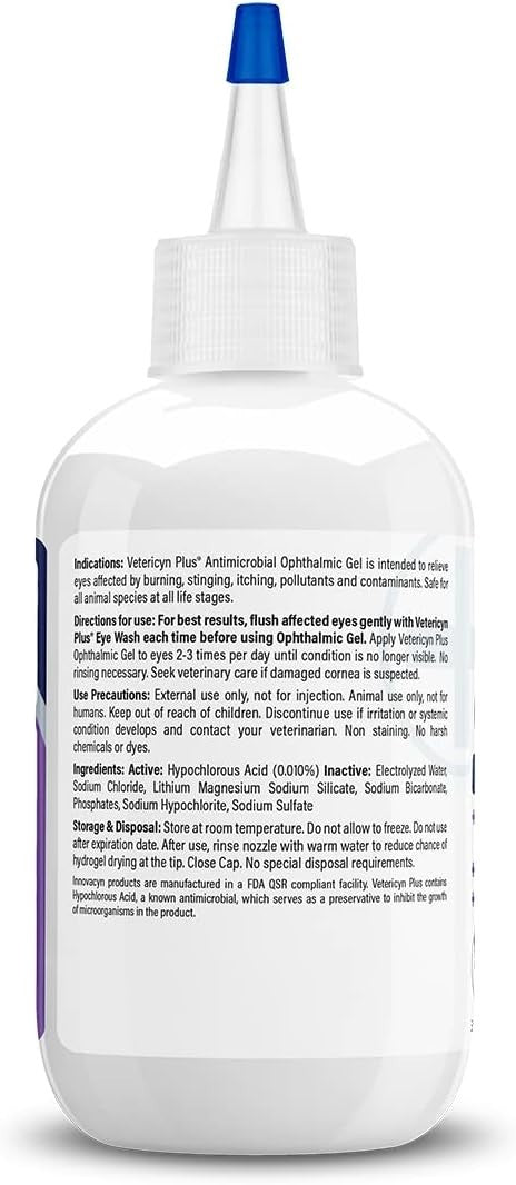 Vetericyn Plus Ophthalmic Gel Pet Eye Repair Lubricant Antibiotic Free