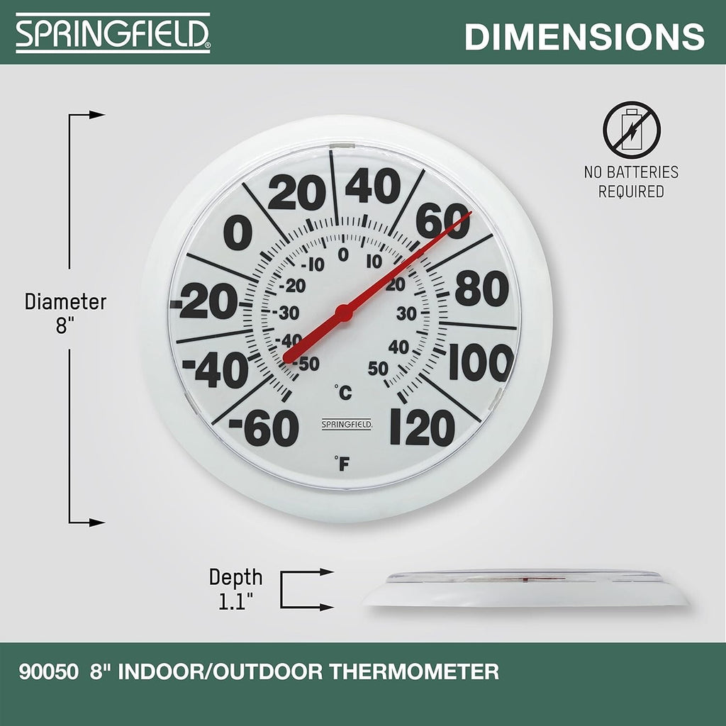 Springfield Indoor Outdoor Big and Bold Dial Thermometer Wireless Thermometer