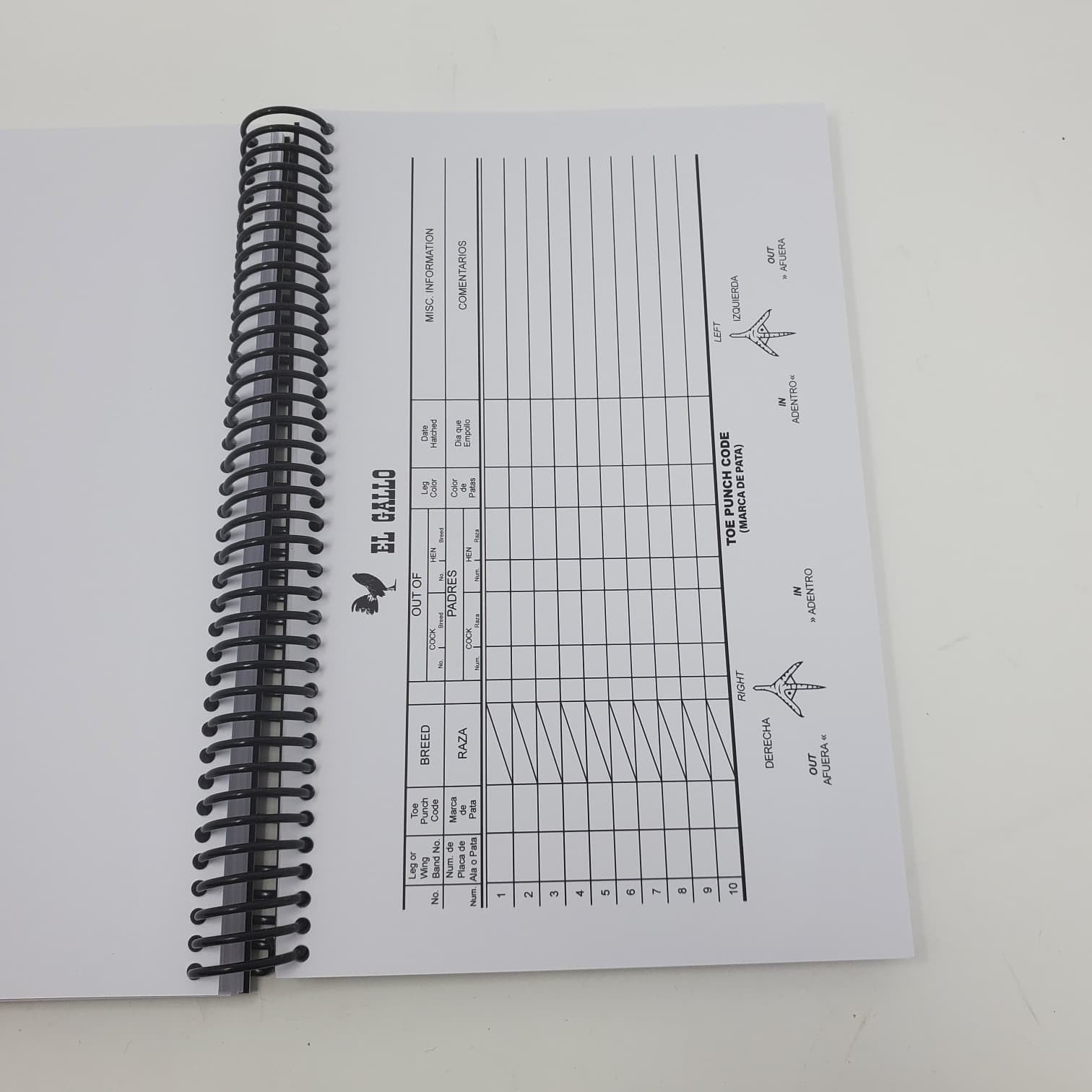 Poultry Breeder Record Book / Registro de Criador de Aves | 42 Sheets Log Book
