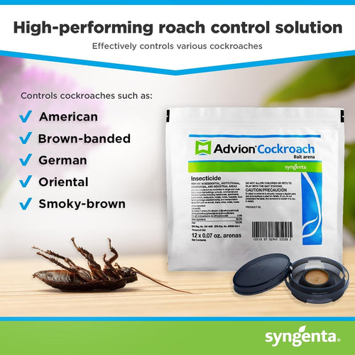 1 Bag of 12 Advion Cockroach German Roach Control Bait Station Arenas