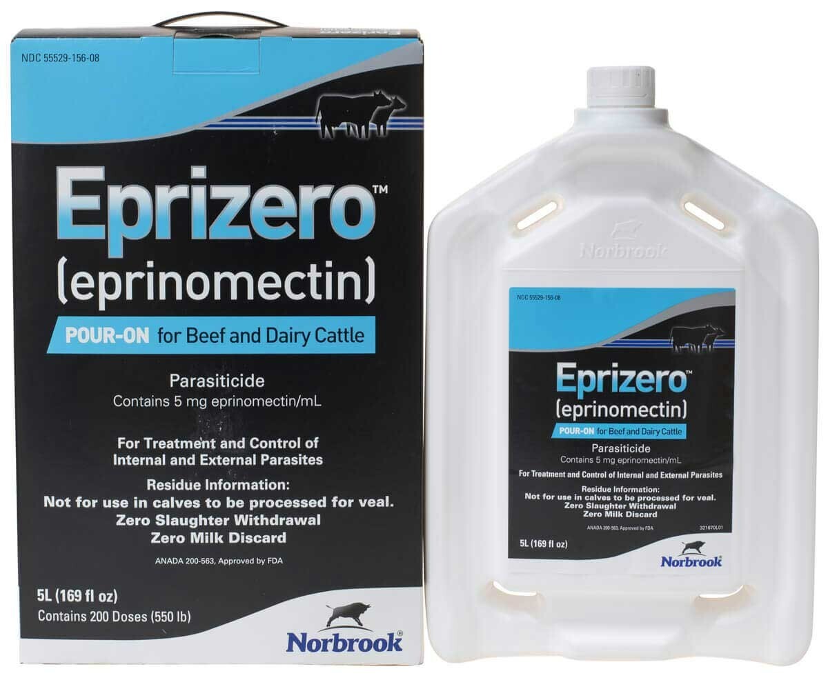 new Eprizero PourOn Beef & Dairy Cattle 39 species of internal and external 5L