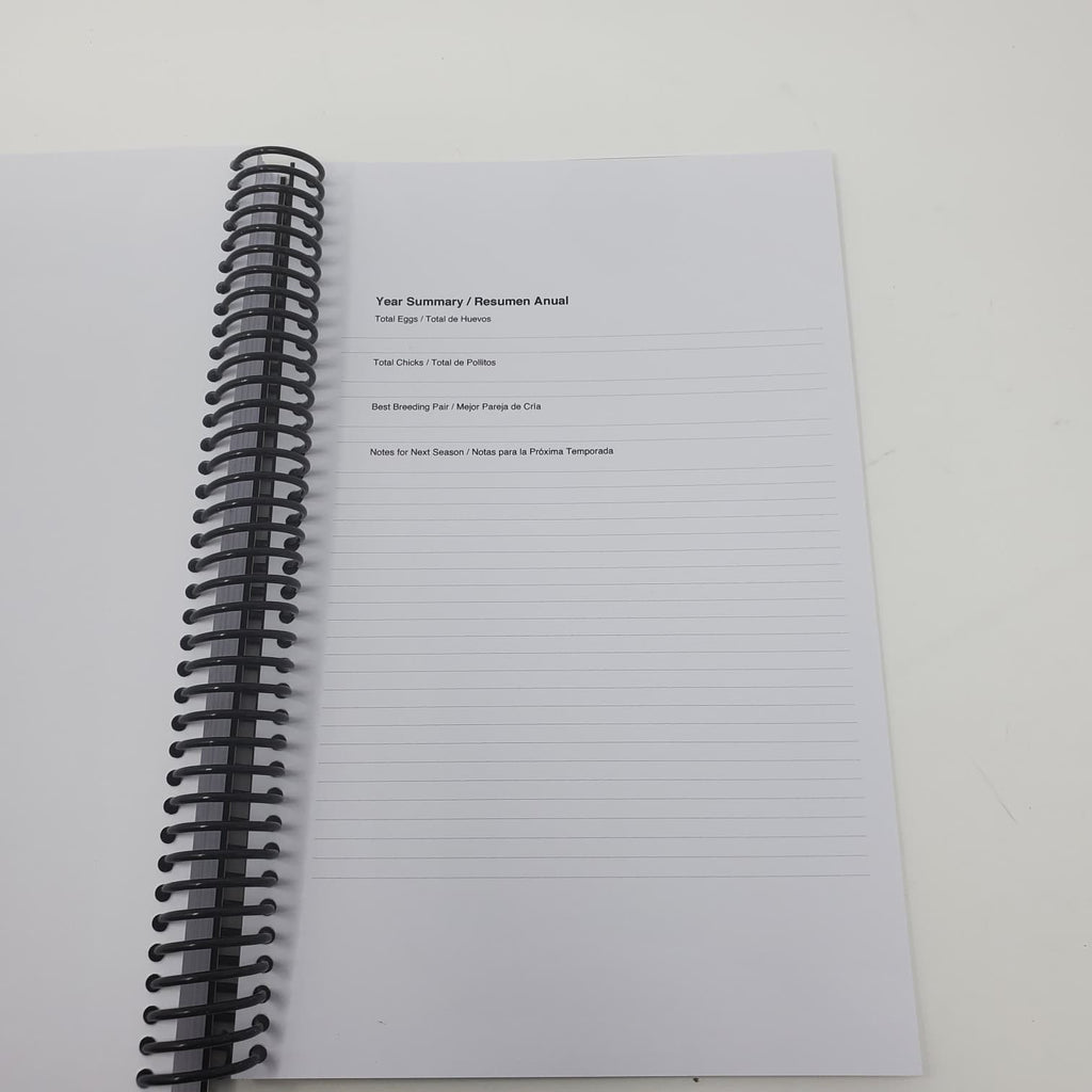 Poultry Breeder Record Book / Registro de Criador de Aves | 42 Sheets Log Book