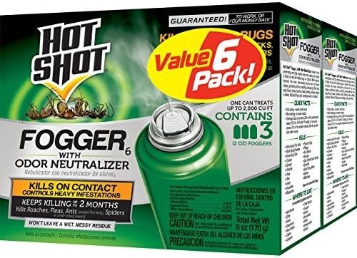 6 Can Hot Shot INDOOR FOGGER Bug Bomb Insect Killer Tick Roach Ant Spider Flies