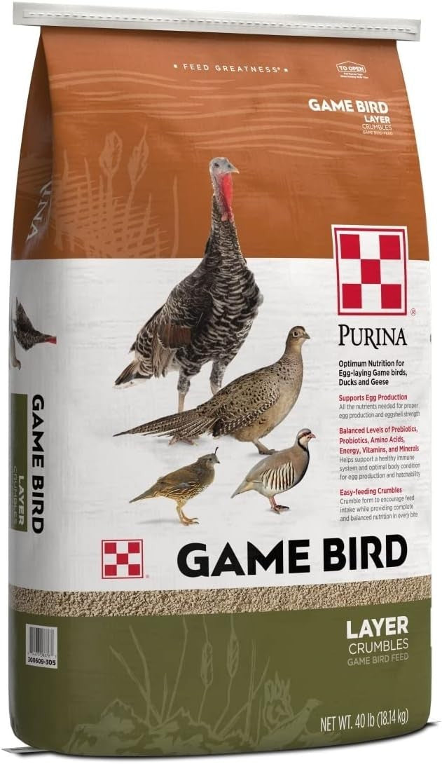 Purina | Game Bird Layer Feed | Crumbles | 40 Pound (40 LB) Bag