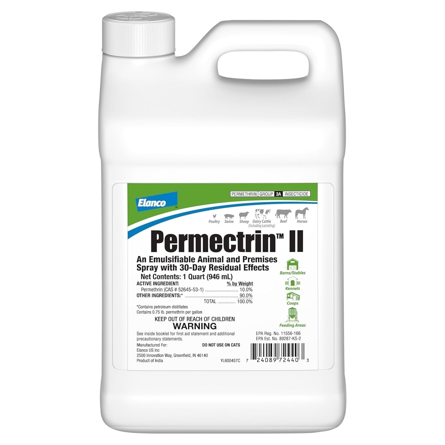 Permectrin II 32oz Animal & Premises Concentrate EPA Reg #11556-166