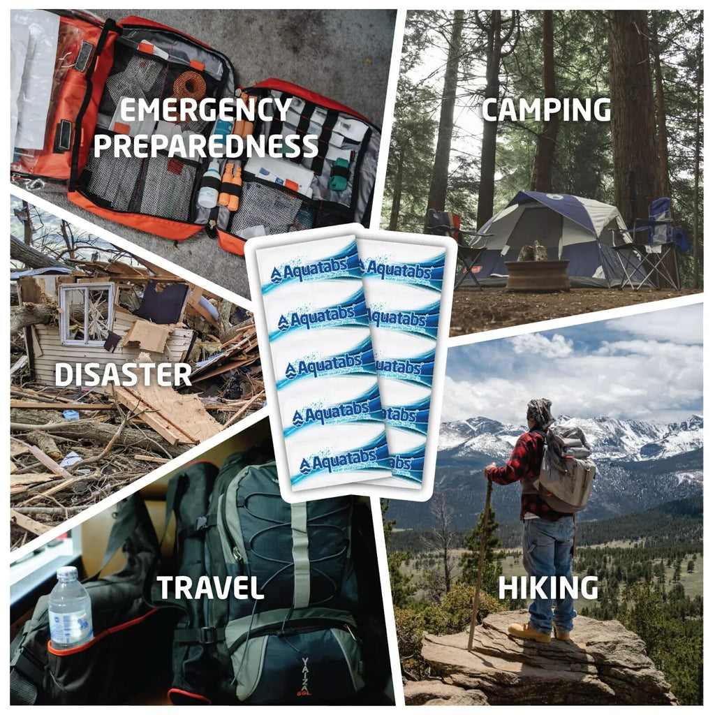 Water Purification Tablets (100 Tab). Water Filtration System for Hiking 49mg