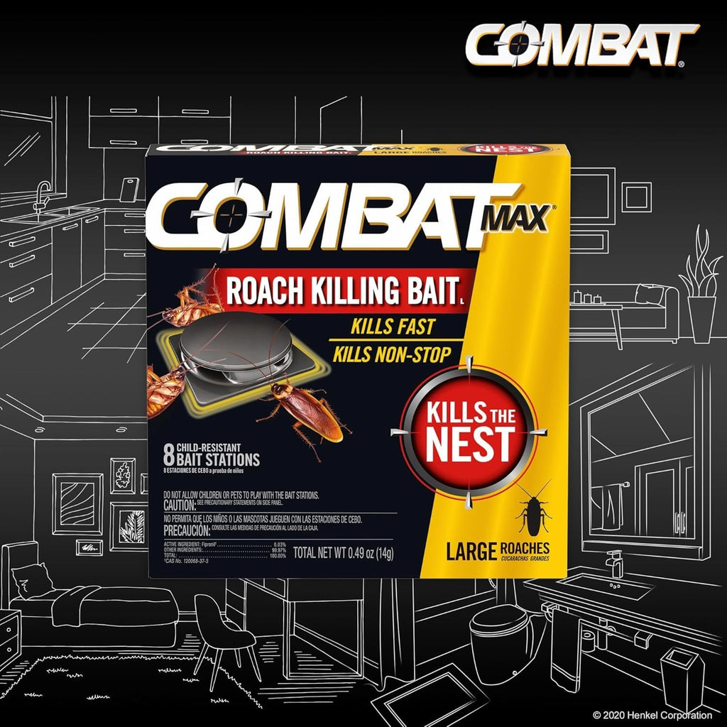 Combat Max Large Roach Killing Bait, 18 count (Pack of 1) ,Domino-Effect