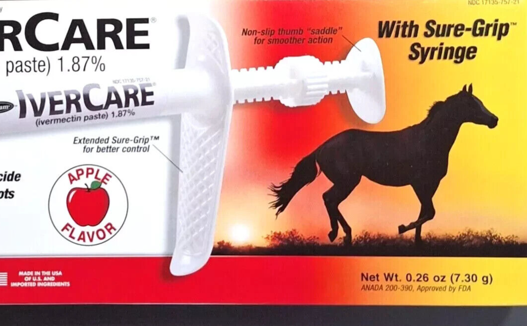 New In Box Paste Horse Dewormer wormer Apple Flavor 1.87% Iver farn