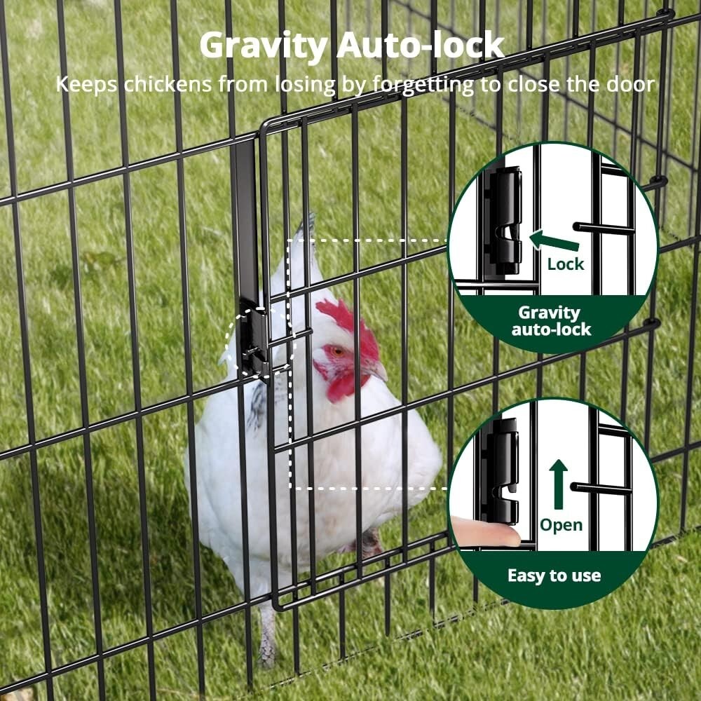 Chicken Coop 86"×40" Chicken Run Pen for Yard with Cover Outdoor Metal Portable