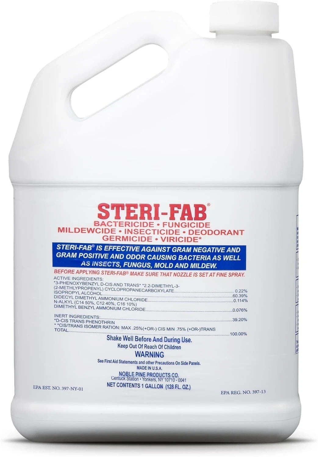 1 Gallon Steri-fab Fungicide Insecticide Sterifab Bedbug Lice Fleas Tick Control