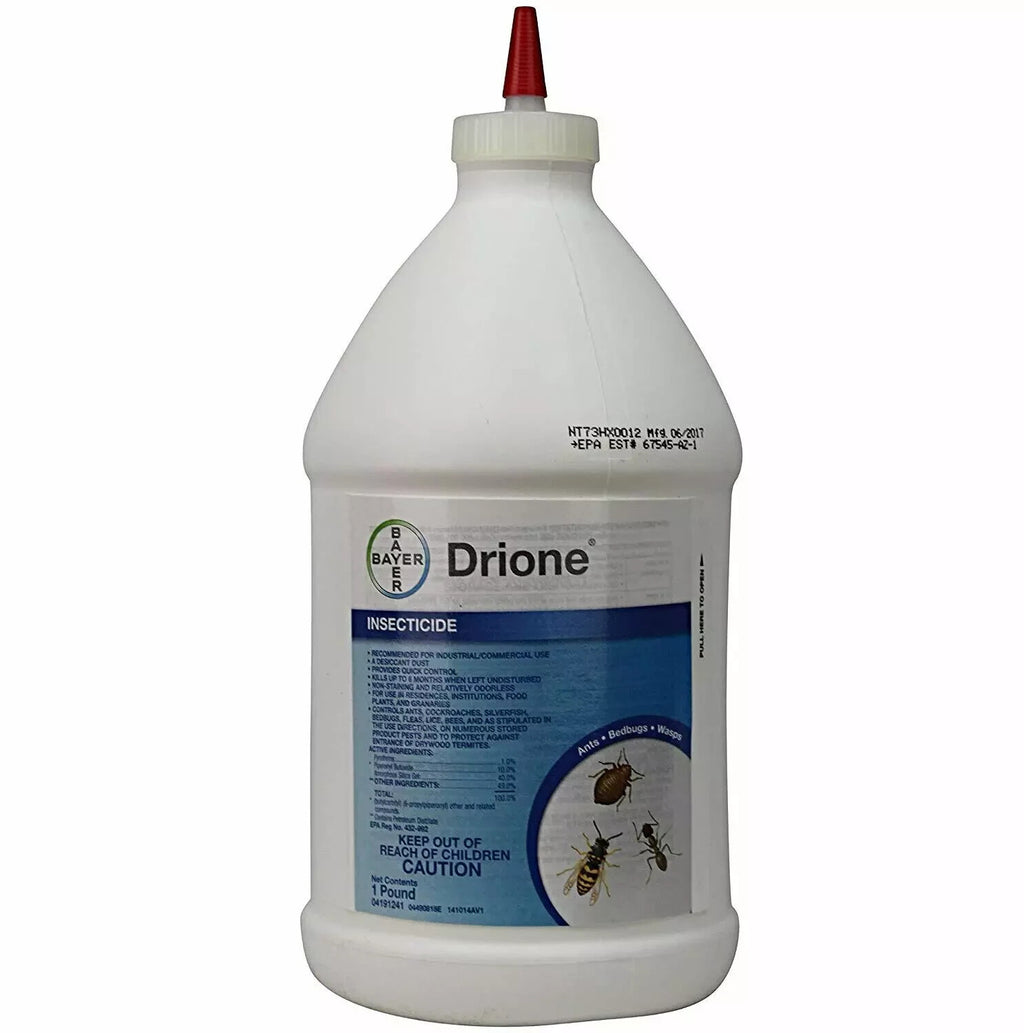 Drione Dust 1 lb Bottle Ants Bees Bed Bugs Lice Fleas Beetles Cockroaches Ticks