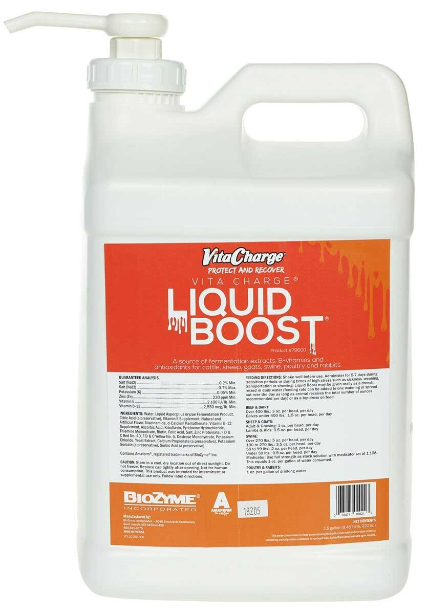 Liquid Boost 2.5Gallon BEEF DAIRY CATTLE  SHEEP  GOATS  SWINE POULTRY RABBITS SW