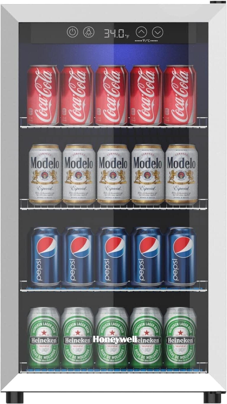 new Beverage Refrigerator and Cooler, 115 Can Mini Fridge with Glass Door