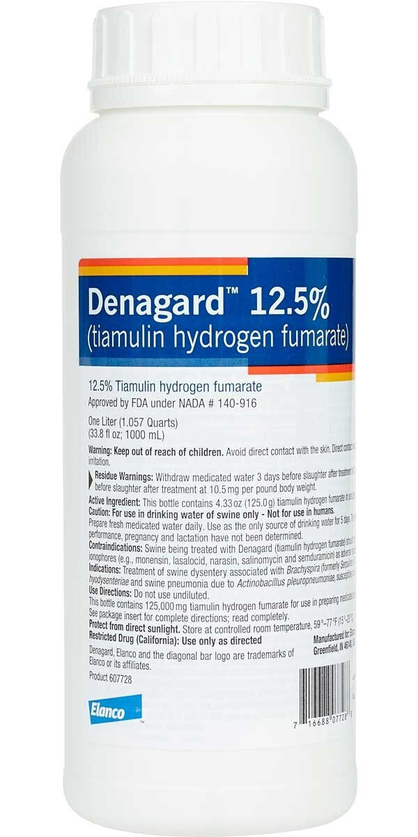 Denagard Liquid Concentrate 1 Liter Swine Dysentary Pigs tiamulin