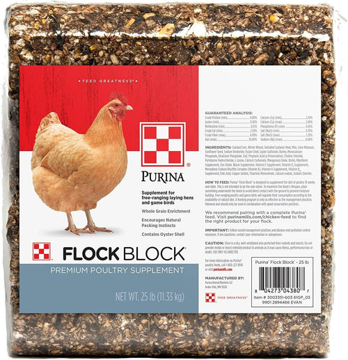 25 lbs  Flock Block Supplement, Chicken Supplement for Free-Ranging Laying Hens