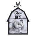 Rustic Barn Rooster Wall Sign Bless This Nest Farmhouse Country Decor