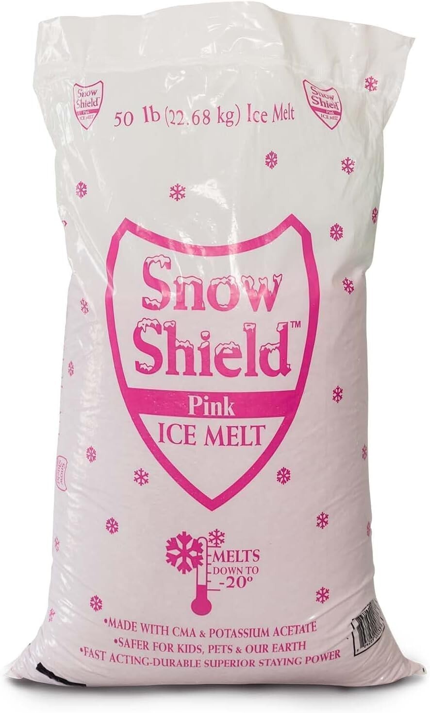 Pink Snow Shield Ice Melt 50 LBS  A Pet Safe Ice Melt That is Effective Below