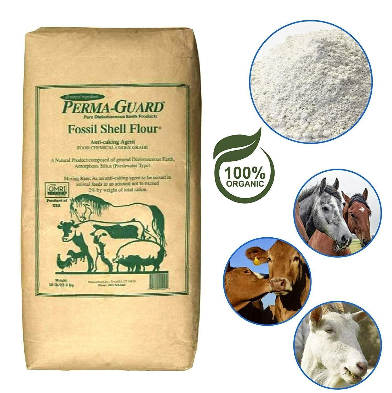 new PERMA-GUARD Fossil Shell Flour 50lb Bag