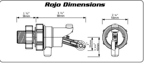 new Jobe Valve JRJV20, 3/4" Black Yellow Rojo Float for Water Trough livestock