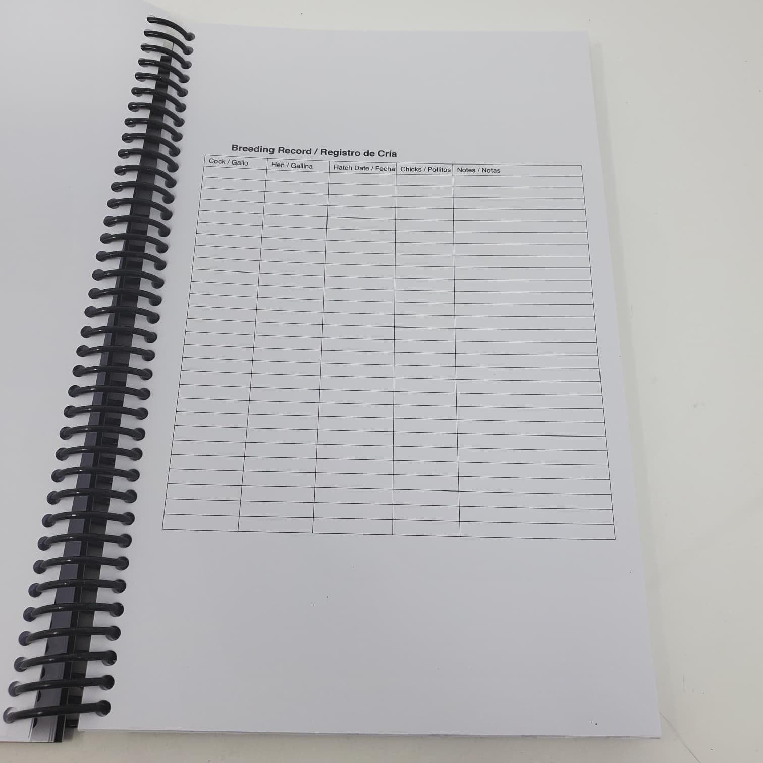 Poultry Breeder Record Book / Registro de Criador de Aves | 42 Sheets Log Book