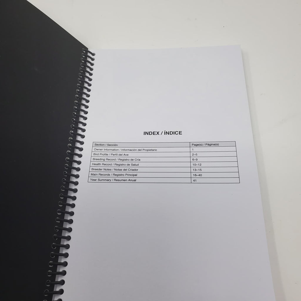 Poultry Breeder Record Book / Registro de Criador de Aves | 42 Sheets Log Book