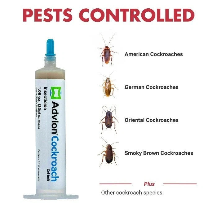 ADVION ROACH BAIT KILLER GEL - 4 Tubes - Plunger&Tips