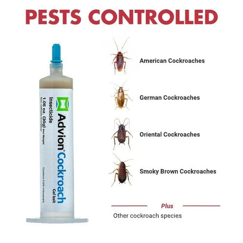 ADVION ROACH BAIT KILLER GEL - 4 Tubes - Plunger&Tips