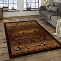 new Allstar Berber Woven Soft Southwest Horse Shoe Theme Rug 5' 2"x7' 1"