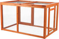 Outdoor Run with Cover Chicken Cage Chicken Backyard Playground Brown