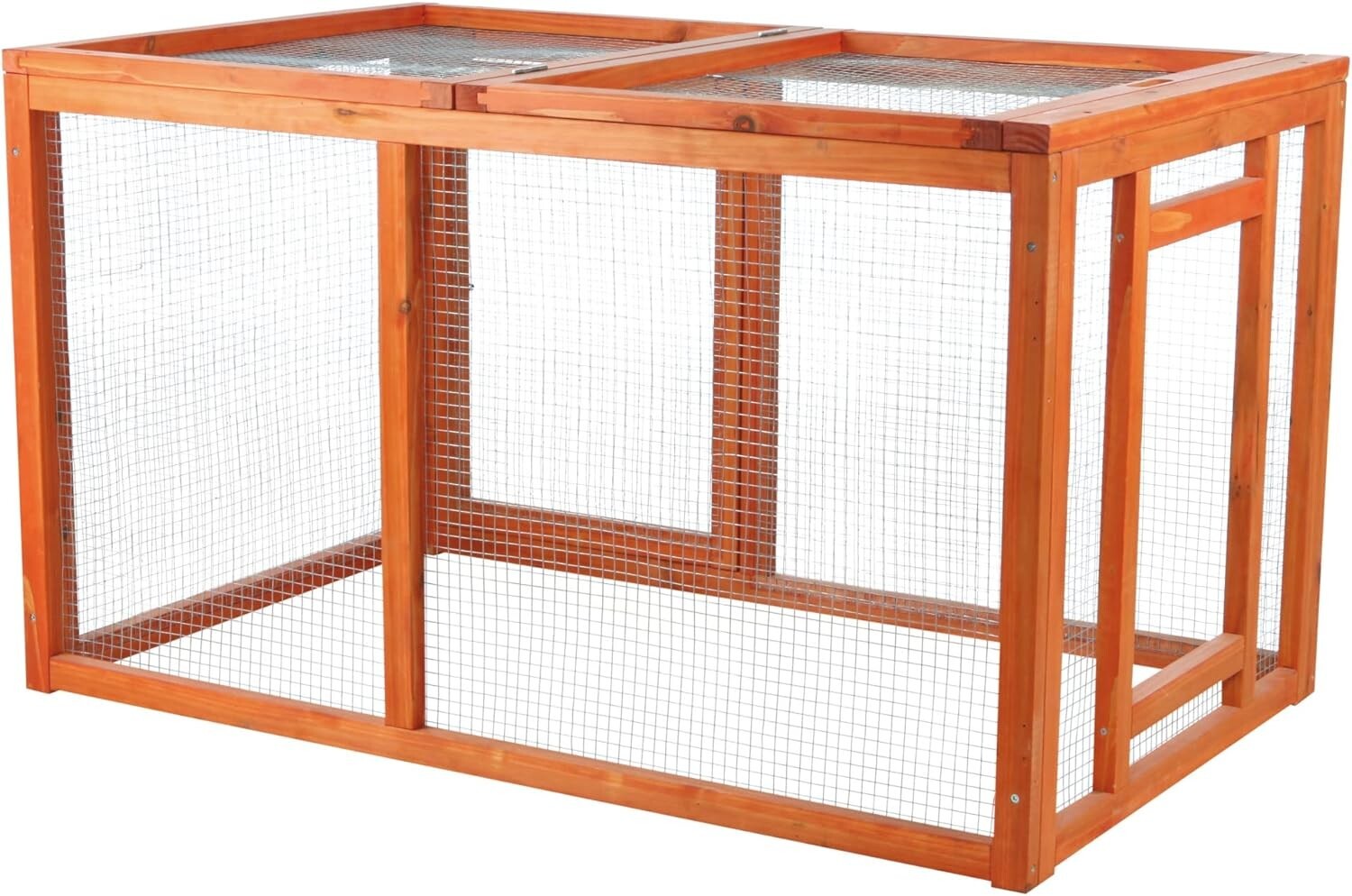 Outdoor Run with Cover Chicken Cage Chicken Backyard Playground Brown