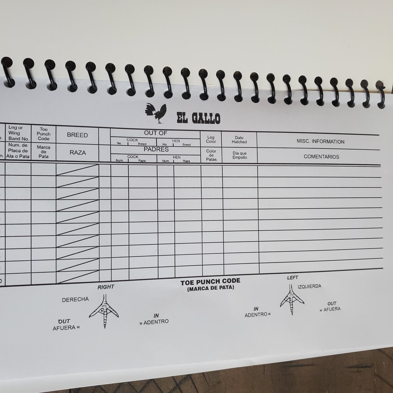 GLOBILLA Rooster Breeding Record Book Poultry Log Spiral Bound Chicken Register