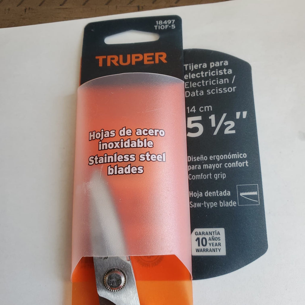 Truper Stainless Steel Dubbing Scissors 5 1/2 “ - Tijeras para Gallos