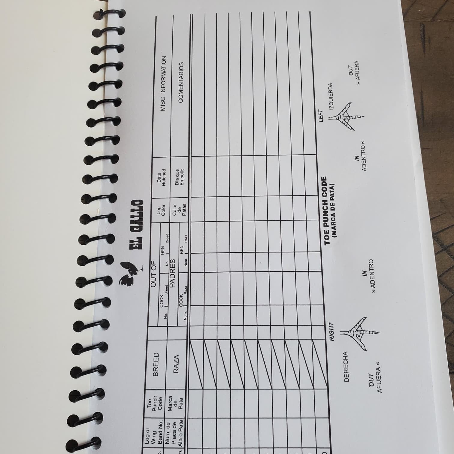 GLOBILLA Rooster Breeding Record Book Poultry Log Spiral Bound Chicken Register