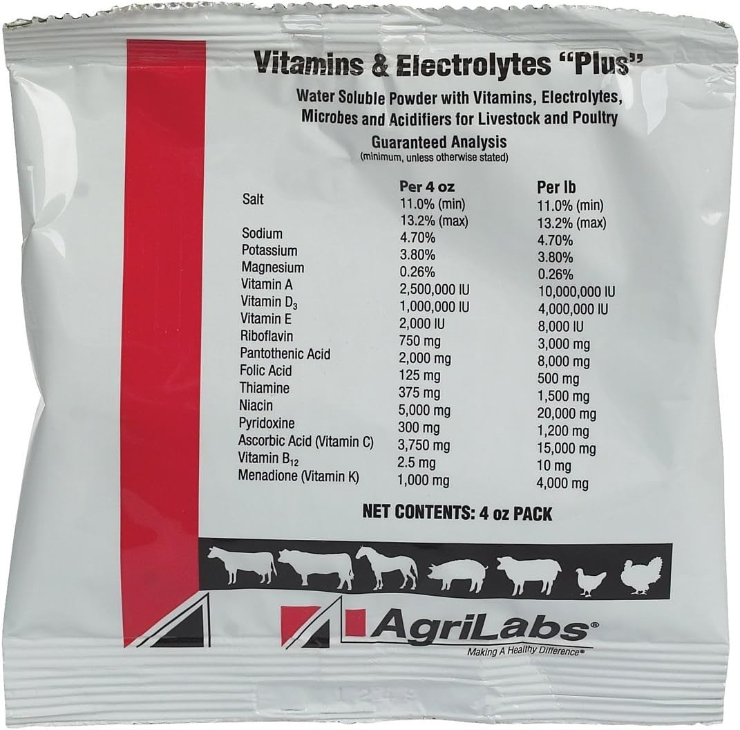 Vitamins & Electrolytes Plus 4 oz Packet Poultry Livestock