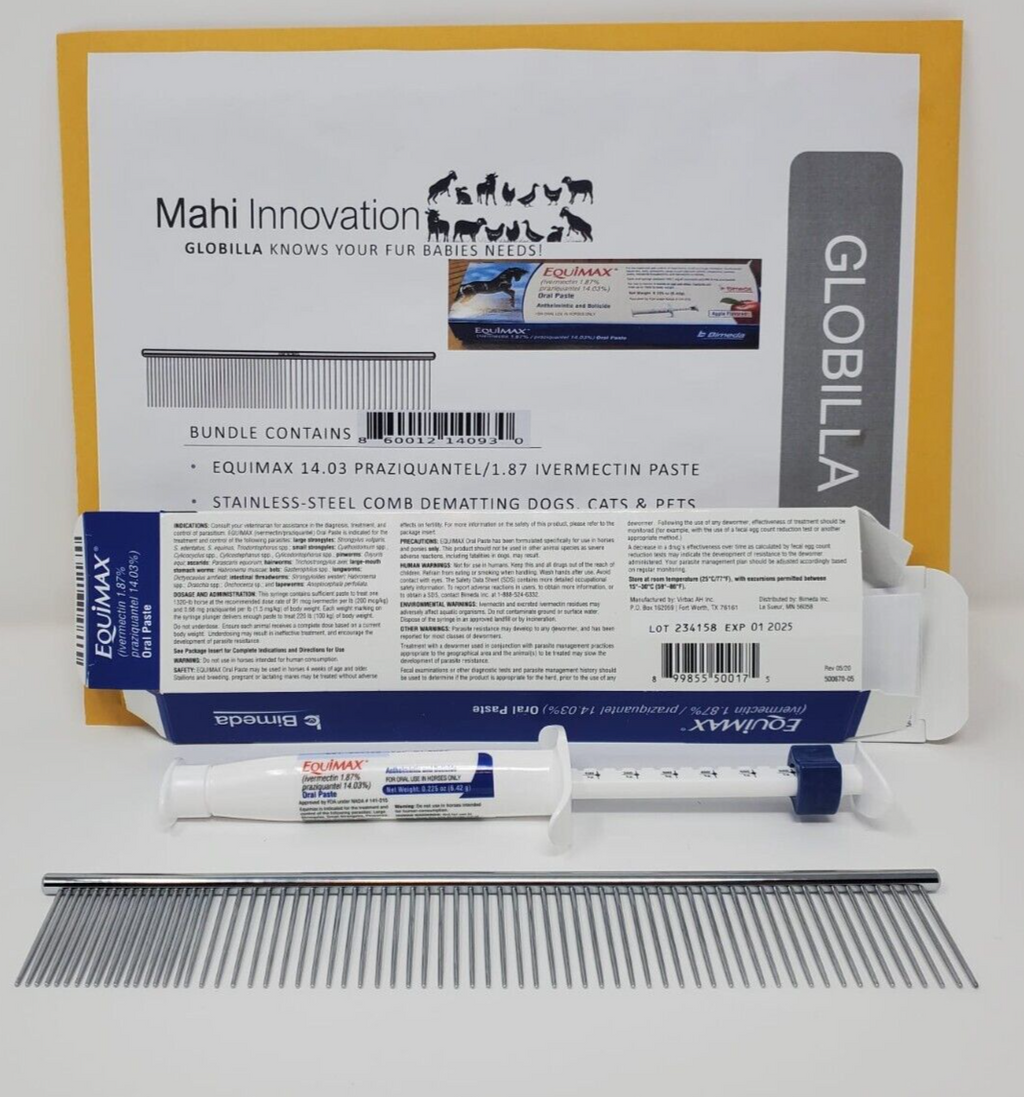 new Horse Dewormer apple flavor wormer cat dog Comb Damating iver Equi-max 1.87%