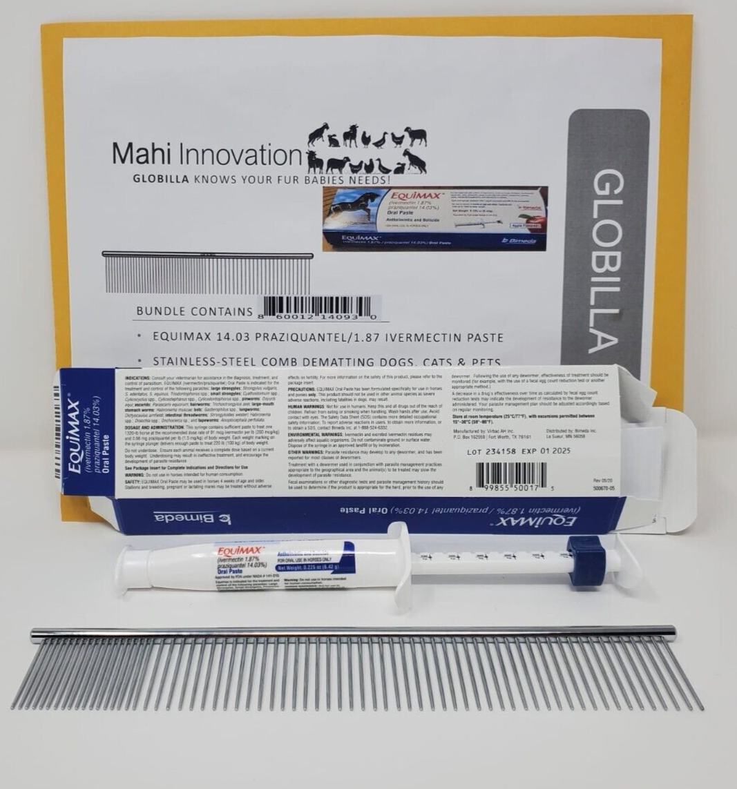 new Horse Dewormer apple flavor wormer cat dog Comb Damating iver Equi-max 1.87%