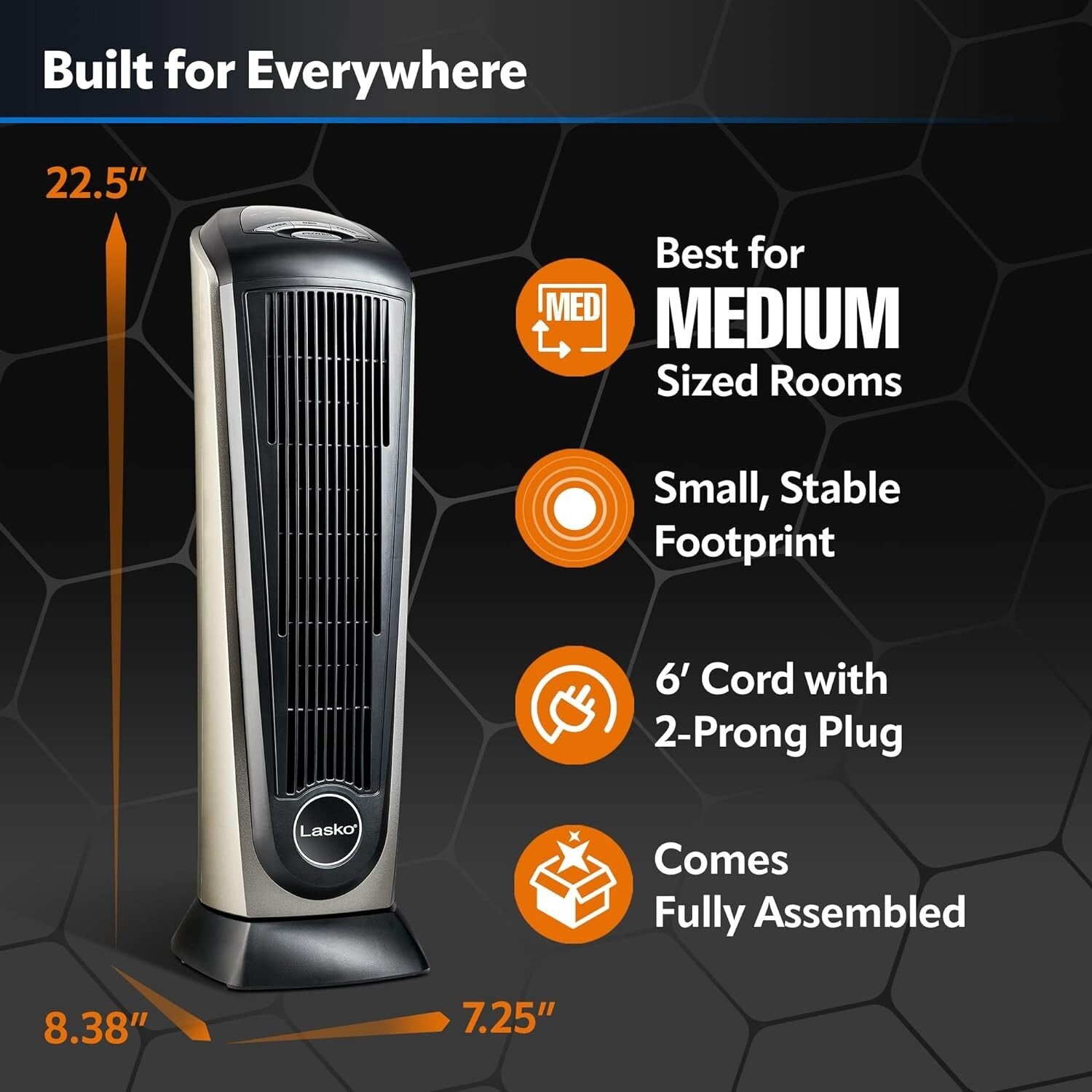new Lasko 32" Ceramic Tower Space Heater with Timer Remote CT32791