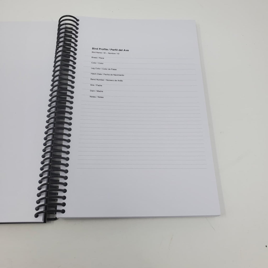 Poultry Breeder Record Book / Registro de Criador de Aves | 42 Sheets Log Book
