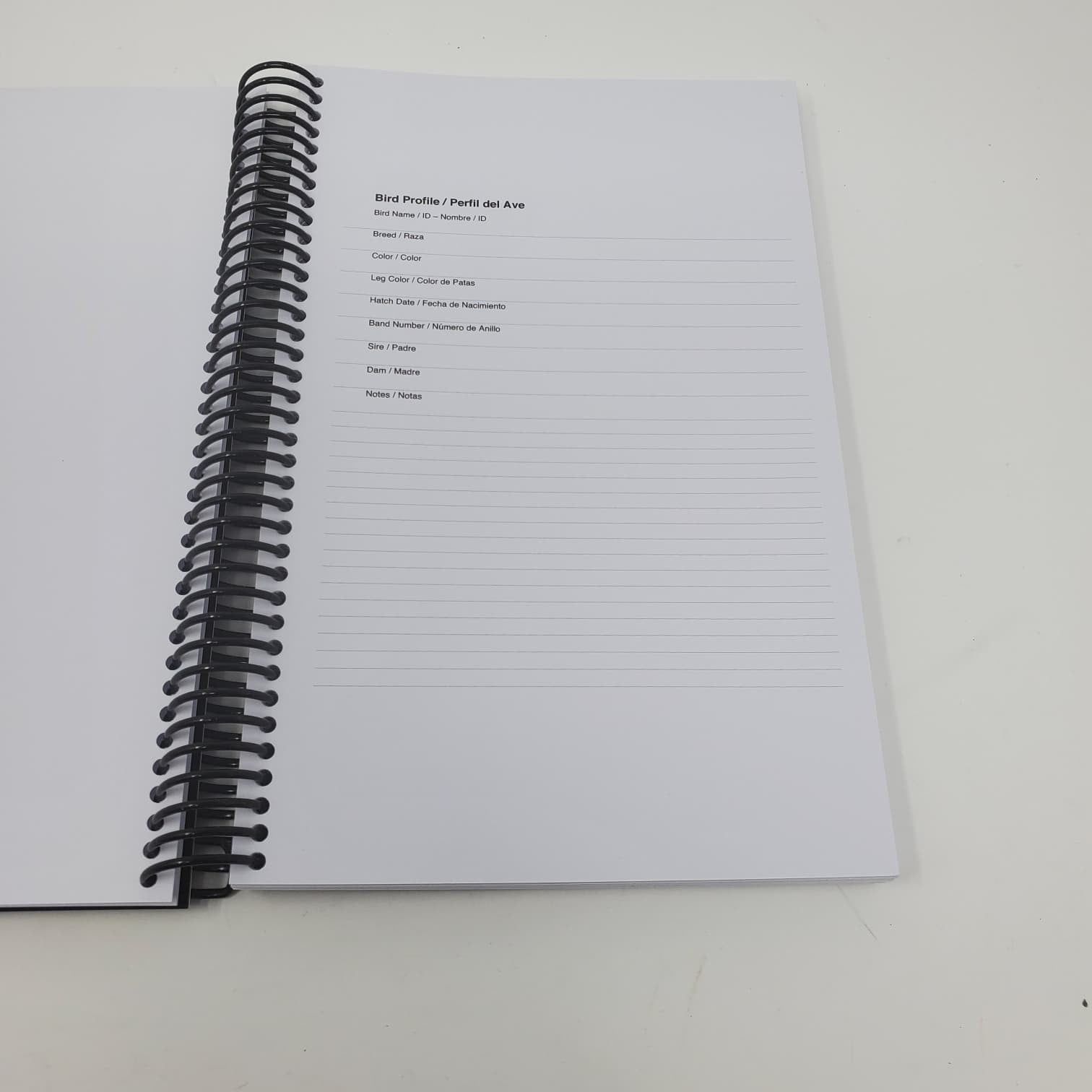 Poultry Breeder Record Book / Registro de Criador de Aves | 42 Sheets Log Book