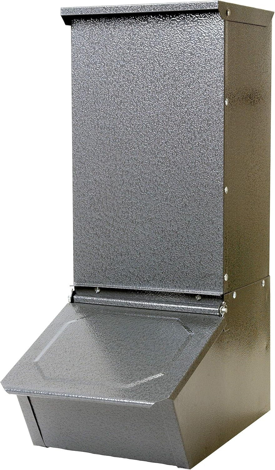 hog swine Feeder, 50 lb, Gray galvanized steel mounted wall/ rail /freestanding