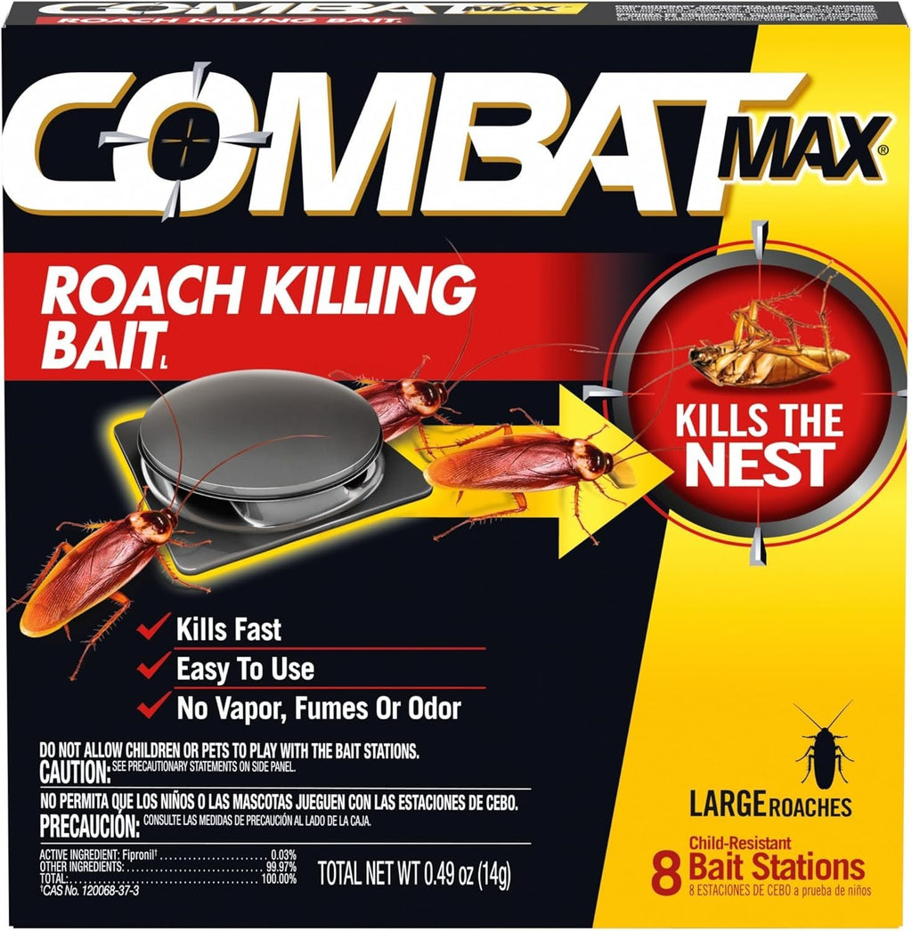 Combat Max Large Roach Killing Bait, 8 count (Pack of 1) ,Domino-Effect