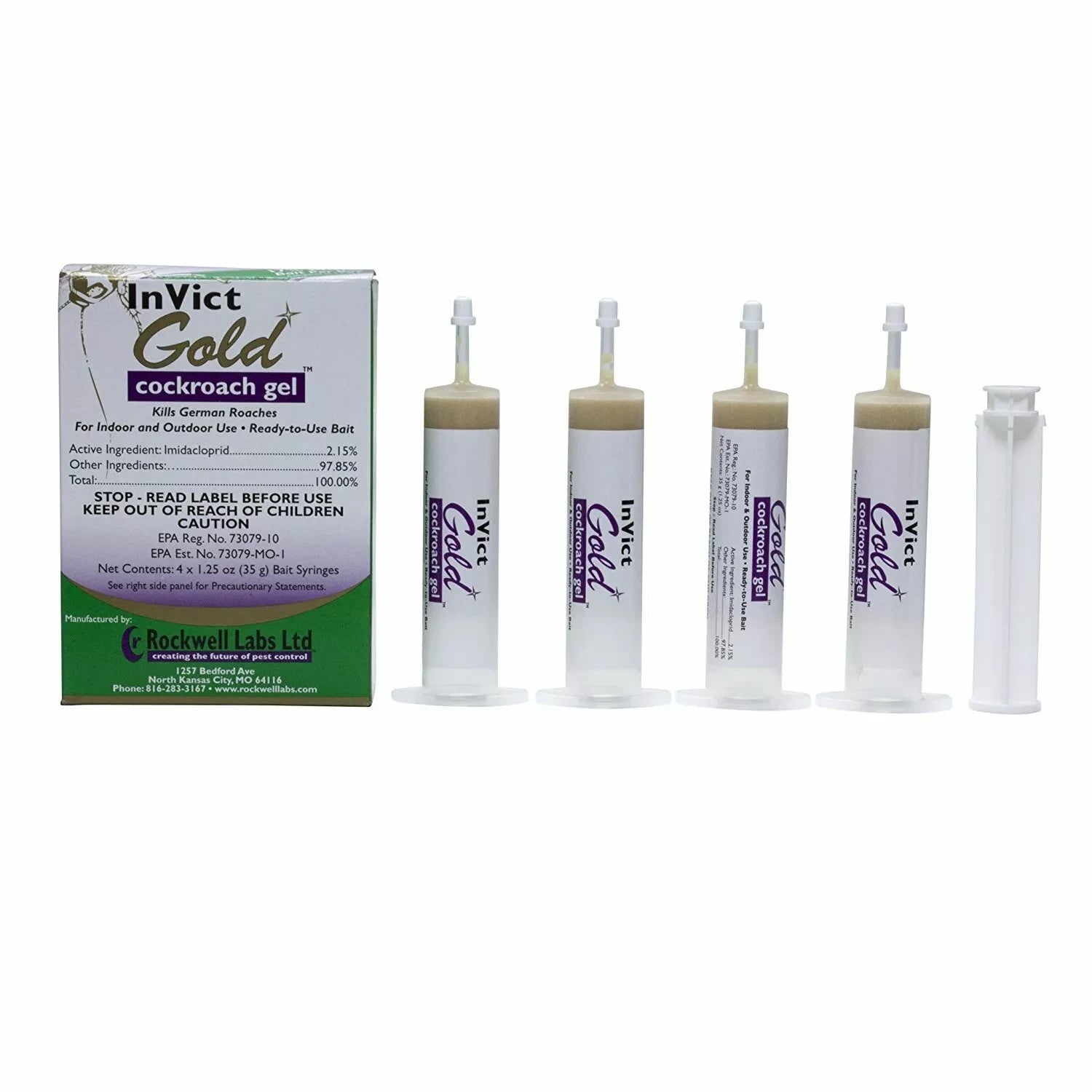 4 Tubes InVict Gold German Roach Control Cockroach Bait Gel 35 gram tubes