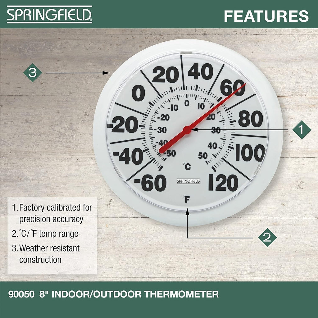 Springfield Indoor Outdoor Big and Bold Dial Thermometer Wireless Thermometer
