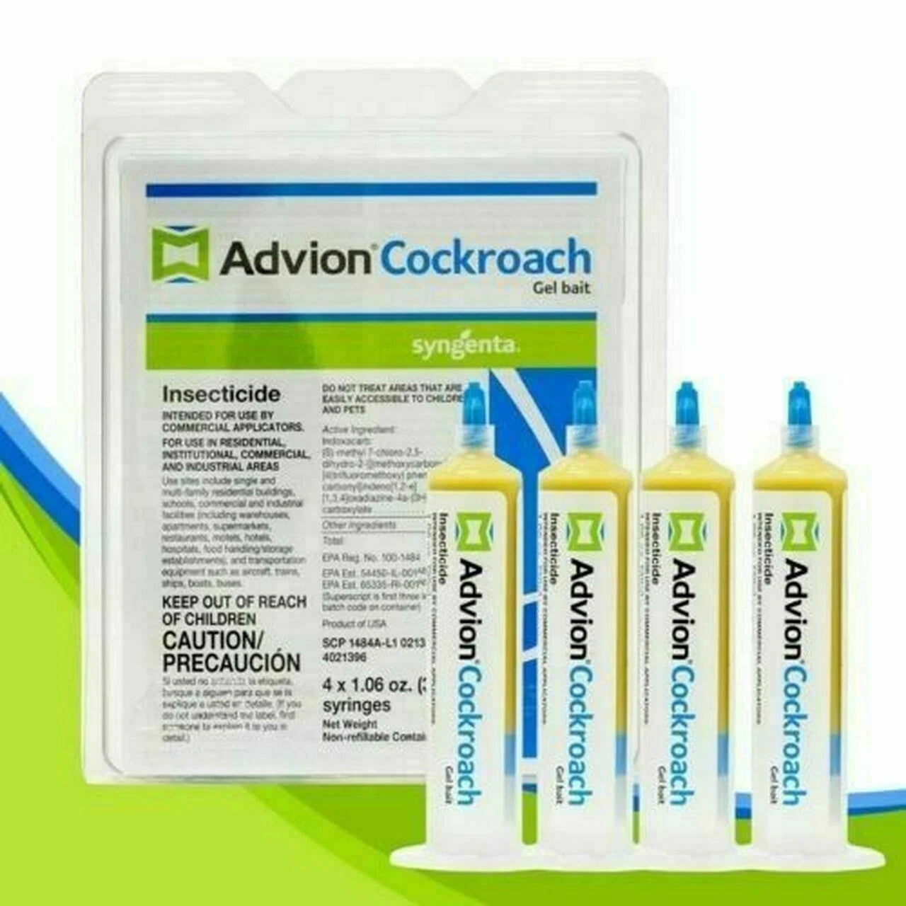 ADVION ROACH BAIT KILLER GEL - 4 Tubes - Plunger&Tips