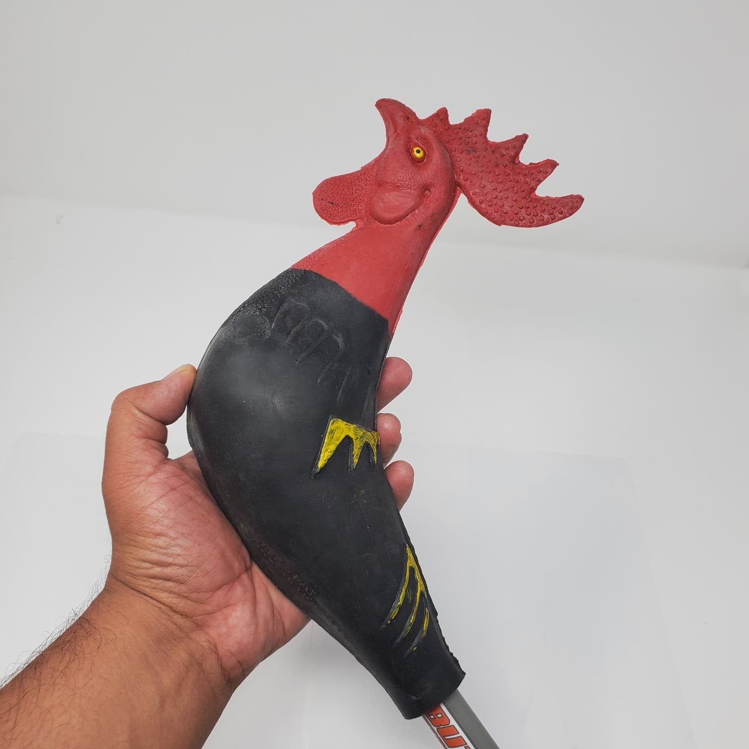 Handheld Chicken Training Wand with Rubber Chicken Head & Foam Grip Handle Farm